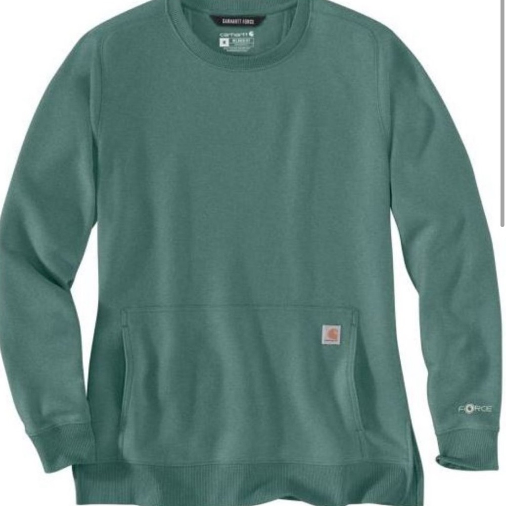 Carhartt Women's Force® Relaxed Fit Lightweight Sweatshirt in Slate Green